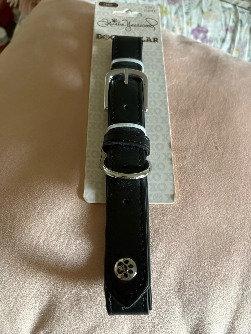 Signature Black Dog Collar with Silver Paw Accent